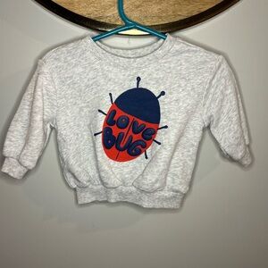 5 for $30 Old Navy Kids 'Love Bug' Sweatshirt - Gray and Red
